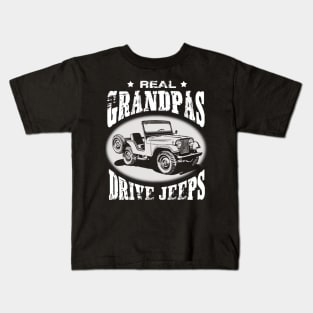 Real Grandpas Drive Jeeps Father's Day Gift Papa Jeep Kids T-Shirt